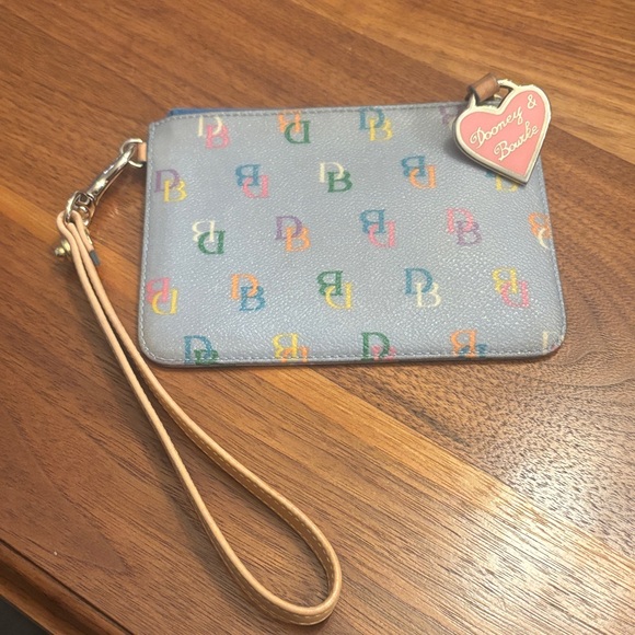 Dooney & Bourke Handbags - Vintage Dooney & Bourke Logo Light Blue Wristlet Wallet